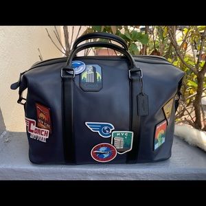 Coach Voyager Navy Leather Travel Bag
